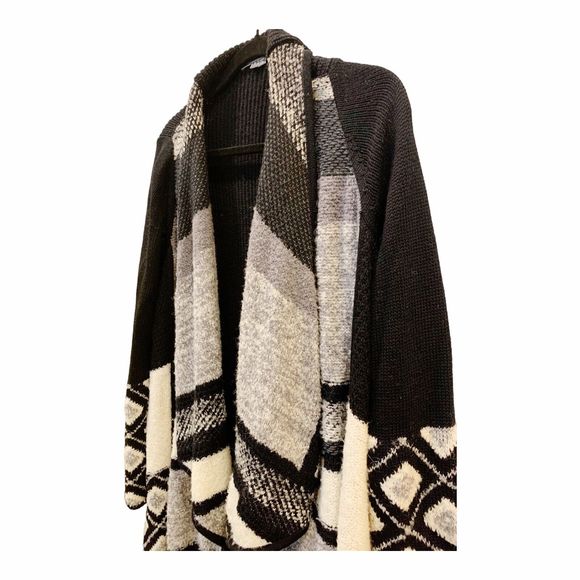 B10 Vince. Wool Blend Colorblock Pantrerend Longline Cardigan Sweater Sz S - Picture 9 of 12